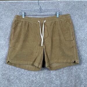 Bearbottom Corduroy Shorts 5.5" Drawstring Stretch Size XL Mens Beige
